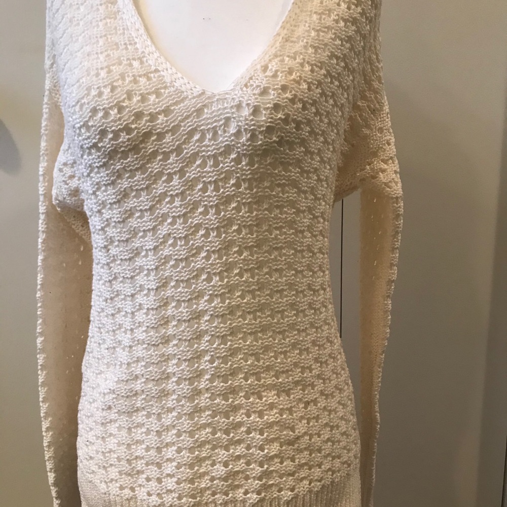 LOFT crochet Hooded sweater